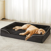 WNPETHOME lit chien orthopedique XL trois côtés offre un soutien cervical sûr.