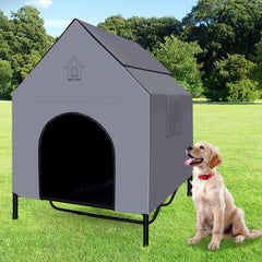 Wn's Day – maison extérieure 48'' pour grands chiens, lit surélevé Textilene, ventilation naturelle.