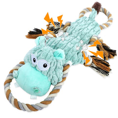 Le jouet wodoca en peluche avec corde et sifflet attire l’attention et stimule le jeu interactif.