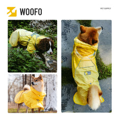 Bande réfléchissante du poncho WOOFO pour une meilleure visibilité nocturne.