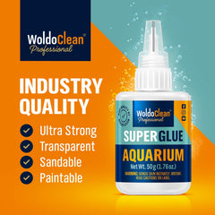 WoldoClean Colle Aquarium 50 g — application mousse-plante, adhérence rapide.