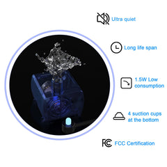 Wonder Creature fontaine chat acier inox — écran de niveau LED pour surveiller l’eau facilement.