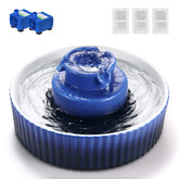 Wonder Creature fontaine Chat en porcelaine bleu royal, hydratation discrète et élégante.