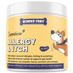 Wonder Paws gommes allergie chien – emballage clair et pratique pour utilisation quotidienne.