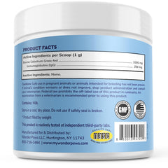 Wonder Paws colostrum gras en bouteille, soutien peau potential.
