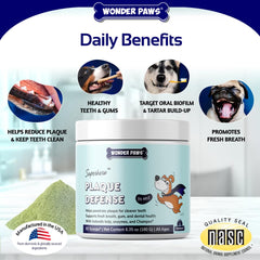 Wonder Paws Poudre Dentaire – Champex et champignons pour une haleine plus fraîche.
