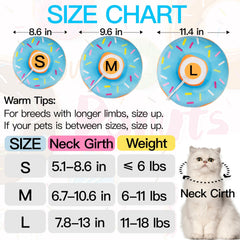 WONONE collier-donut chat bleu confort doux – permet manger et boire normalement
