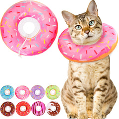 Collier donut WONONE pour chat rose doux, confort immédiat après chirurgie.