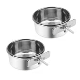 Wontee bol eau inox avec support à pince, idéal pour éviter les renversements dans la cage.
