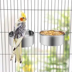 Wontee bol nourriture inox moyen, attache-pince sécurisée dans la cage.