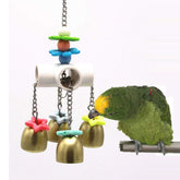 Jouet Wontee cloche oiseau metallique solide et securisant pour l'amusement et la stimulation