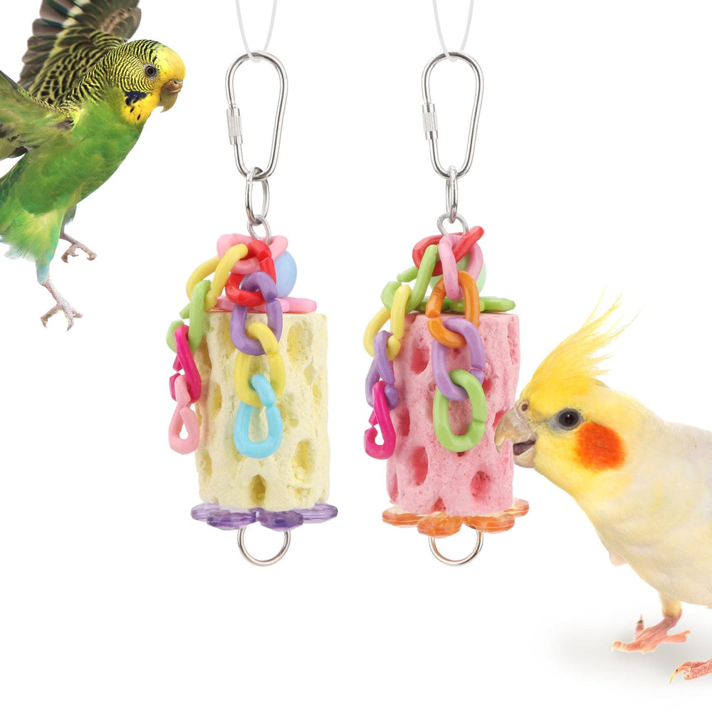 Jouet Wontee en pierre calcium pour le rongement et le bec des oiseaux.