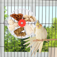 Wontee roue-forage-oiseaux transparente-interieur: accès facile à diverses friandises.