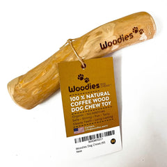 Woodies Dog Chews: emballage écologique pour le jouet en bois de café