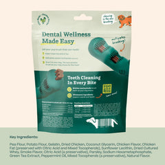 WOOF Bite n' Brush recharge thé vert: haleine plus fraîche après mastication.