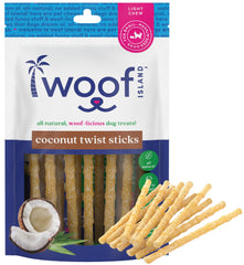 Woof Island os torsadé à la noix de coco, snack naturel pour chien.