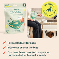 WOOF LickMixes arôme bacon-fromage pour une saveur irrésistible et motivante.