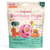 Woof Pupsicle-anniversaire-sucette, plaisir durable pour chien lors d'une fête.
