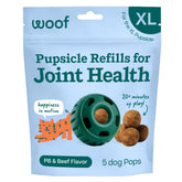 WOOF Pupsicle emballage prêt à l’emploi, récompense et soutien articulaire.
