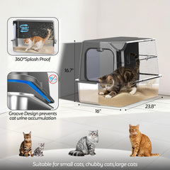 WoofiGo litière très grand en acier pour grands chats.