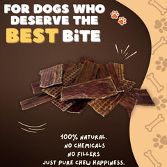 Woofley's emballage montrant les bâtonnets d'œsophage, pratique et durable.