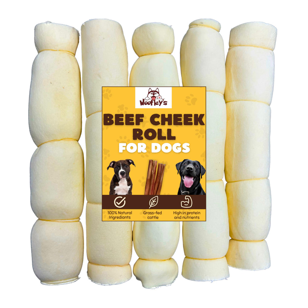 Woofley's Rouleaux de buffle, ensemble de 5, pour occuper et stimuler votre chien.