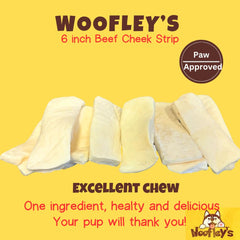 Texture naturelle et odeur neutre des joues de boeuf Woofley's.