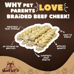 Woofley's torons joue boeuf buffalo facilement digestible; plaisir durable sans odeur
