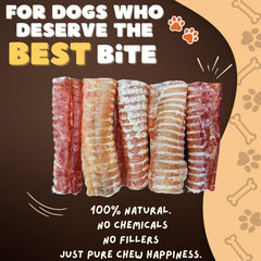 Woofley's trachée de bœuf détail grain et texture naturelle.