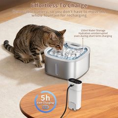 Woqucute fontaine chat mode flux triple, s'adapte aux habitudes animales.