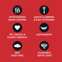 World's Best Cat Litter – 99% sans poussière, moins de traces sur le sol.
