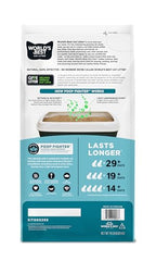 World's Best Cat Litter Poop Fighter – formation rapide des grumeaux pour un ramassage facilité.