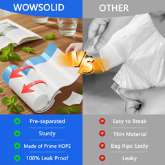 WOWSOLID sacs-litiere anti-fuite epais: protection contre odeurs et déversements.