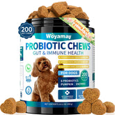 Woyamay Probiotiques chien, boîte 200 gommes, soutien digestif potentiel.