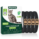 Collier Woyamay quatre-pack pour chats, protection anti-puces et tiques en activité.