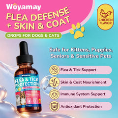 Woyamay soin poil et peau - pelage plus doux et peau nourrie chez chien et chat.