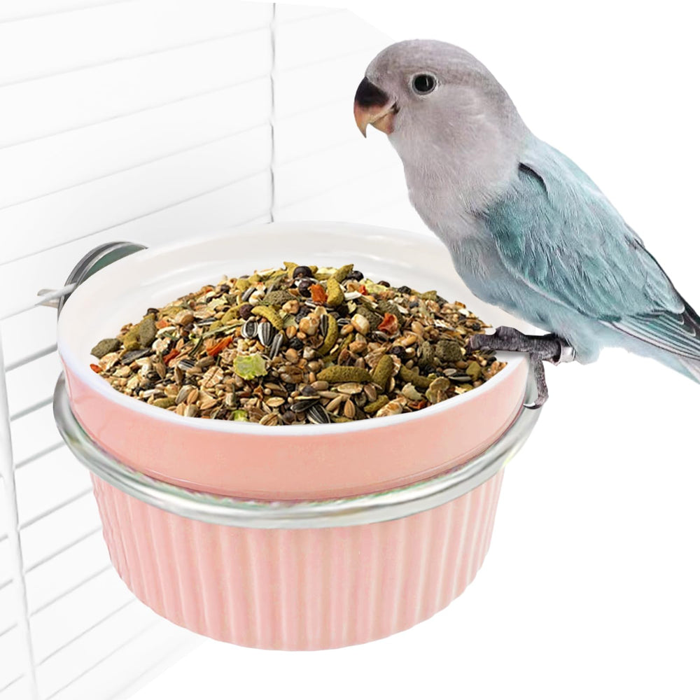 Abreuvoir oiseau en céramique signé WQY GroceryShop, pratique et hygiénique.