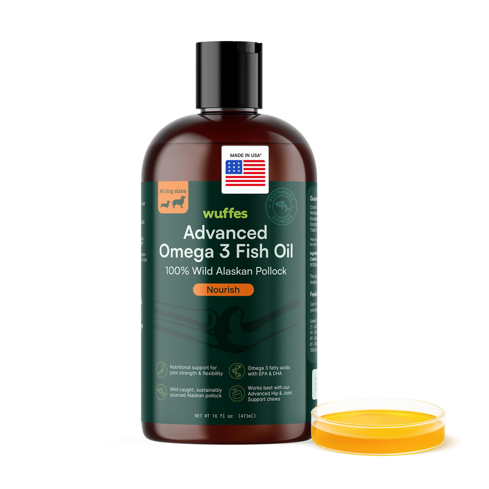 Huile poisson Alaska Wuffes - bouteille: peau et pelage brillants