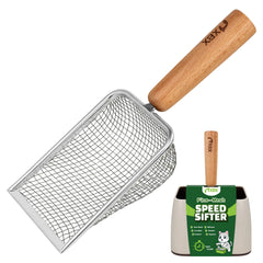 Pelle XBX pour litière chat à maille métallique, tamisage rapide.
