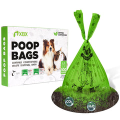 Sacs XBX compostables pour litière de chat, réduction des déchets plastiques.