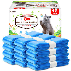 Sacs Xfire remplissage litière chat compatibles seau Genie, remplacement facile et sans fuite.