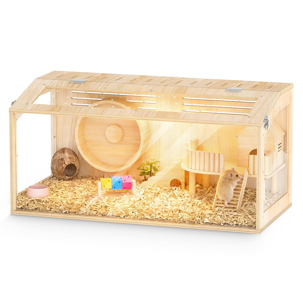 XiaZ cage hamster 30 pouces – bois durable offrant espace spacieux.
