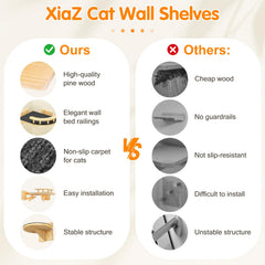 XiaZ etageres chat mur 3 perches grandes offrent plateformes spacieuses pour observation