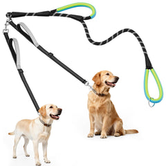 Longe XiaZ avec rotation 360° pour deux chiens, sans nœuds.