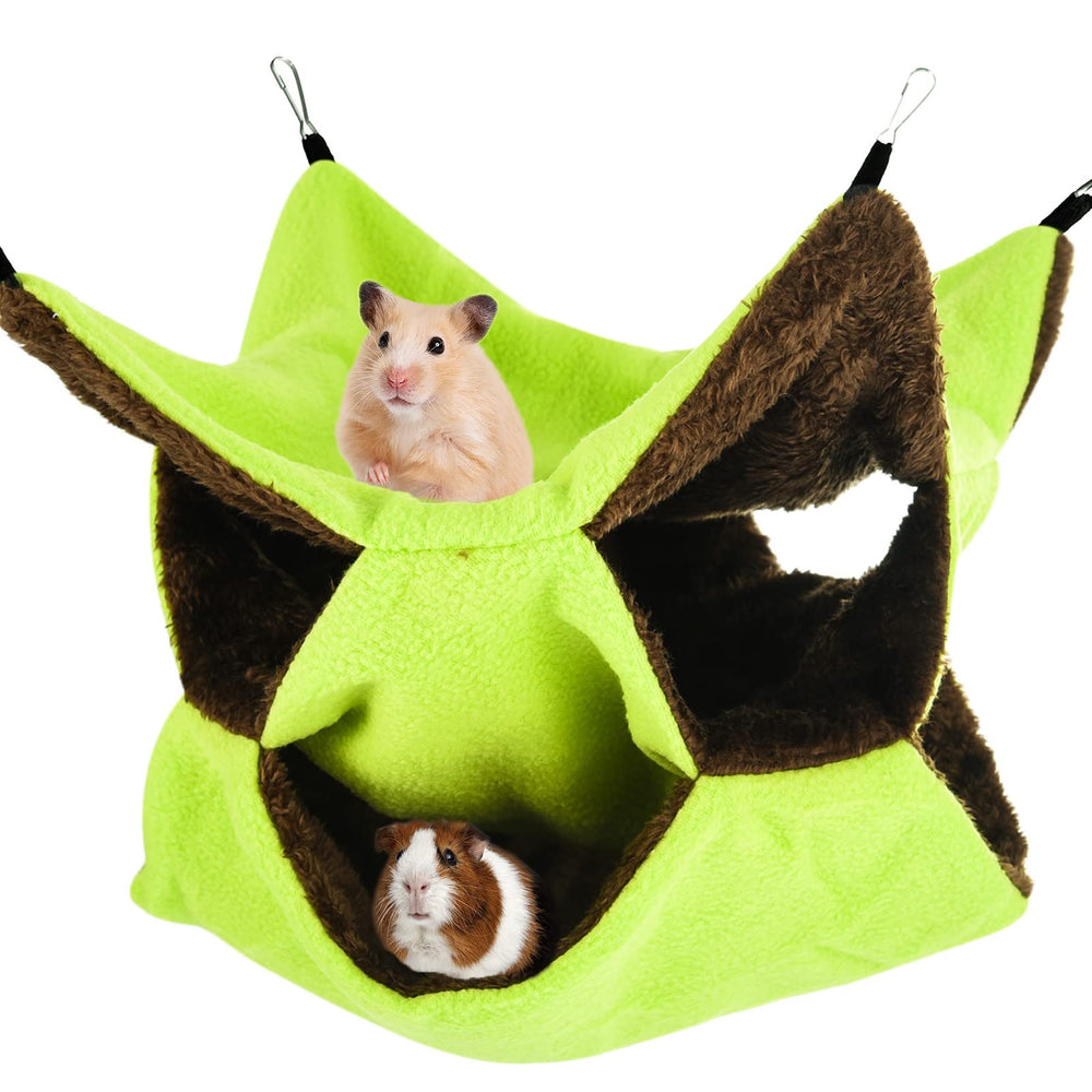 Hamac XINRUI trois niveaux bleu pour le repos sécurisé des petits animaux.