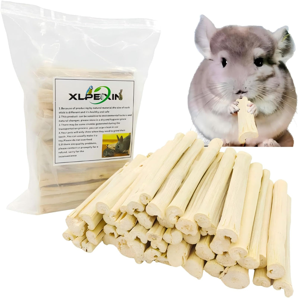 XLpeixin bâtonnets en bambou doux pour lapin, soutiennent l'usure dentaire et stimulation.