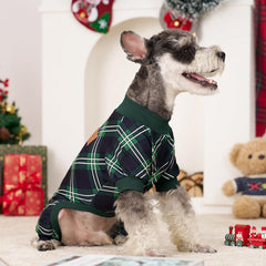 XPUDAC pyjama chien Noël plaid gris, ajustement confortable.