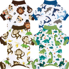Pyjamas XPUDAC pour chien, lot de 4 motifs classiques, confort quotidien.