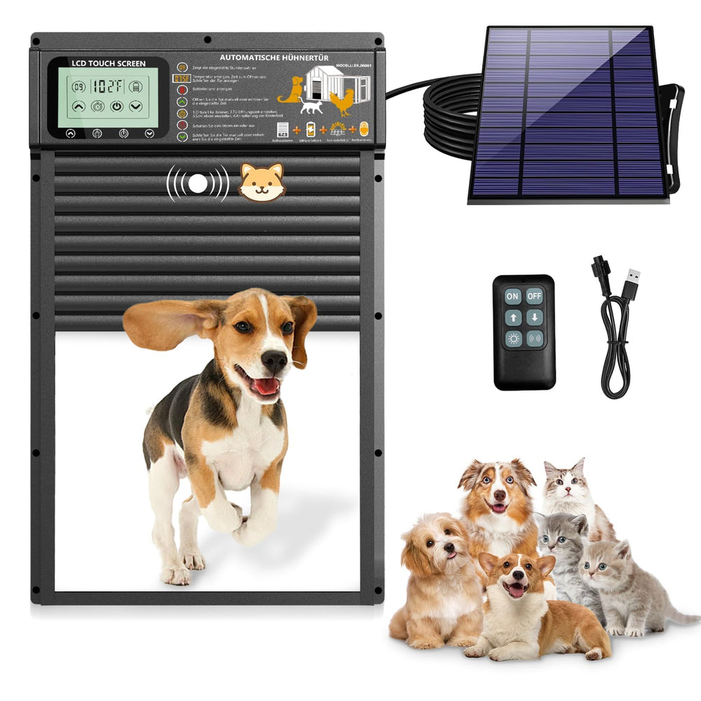 XRDZYXGS porte-chien-automatique, ouverture sans effort pour petits chiens et chats.