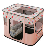 XRG enclos portable rose pour chat avec porte, accès rapide et pratique